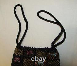 SAC de SOIREE ANCIEN EN PERLES art nouveau 1900 Antique beaded bag