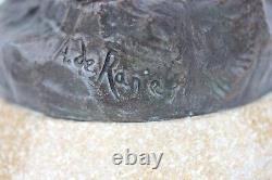 STATUETTE DE JEUNE FEMME SUR SOCLE ART NOUVEAU 1920 A. DE RANIERI H. 45 cm