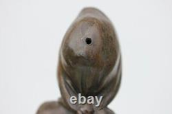 STATUETTE DE JEUNE FEMME SUR SOCLE ART NOUVEAU 1920 A. DE RANIERI H. 45 cm