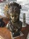 Sculpture, Bronze, Buste Femme, Art Nouveau, Haut 35 Cm Attribué À Aizelin E
