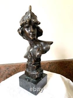 Sculpture Buste Femme Ariane Art nouveau Bronze signé