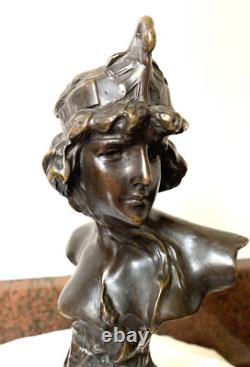 Sculpture Buste Femme Ariane Art nouveau Bronze signé