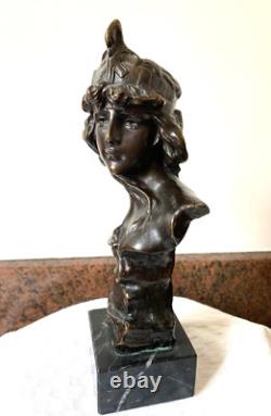 Sculpture Buste Femme Ariane Art nouveau Bronze signé