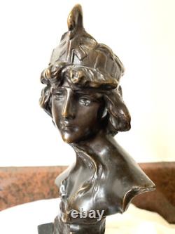 Sculpture Buste Femme Ariane Art nouveau Bronze signé