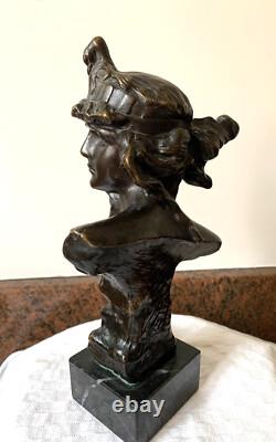 Sculpture Buste Femme Ariane Art nouveau Bronze signé