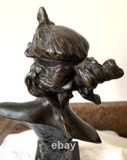 Sculpture Buste Femme Ariane Art nouveau Bronze signé