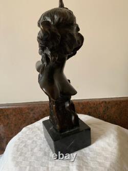Sculpture Buste Femme Ariane Art nouveau Bronze signé