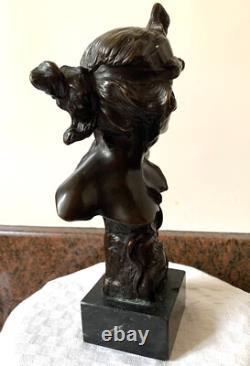 Sculpture Buste Femme Ariane Art nouveau Bronze signé