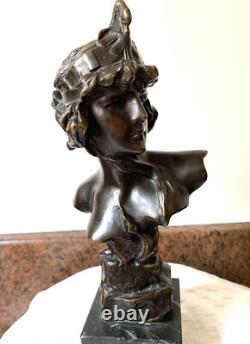 Sculpture Buste Femme Ariane Art nouveau Bronze signé