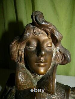 Sculpture Buste Femme Style Art Nouveau Art Deco De Pfeffer En Regule