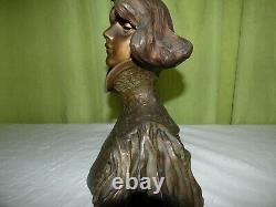 Sculpture Buste Femme Style Art Nouveau Art Deco De Pfeffer En Regule