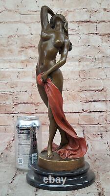 Sculpture En Bronze D'Une Femme Nue Abstraite Art Nouveau Moderne Par P. Delore