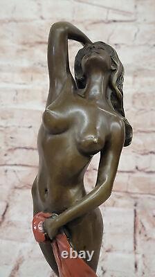 Sculpture En Bronze D'Une Femme Nue Abstraite Art Nouveau Moderne Par P. Delore