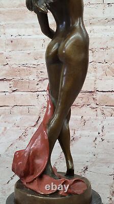 Sculpture En Bronze D'Une Femme Nue Abstraite Art Nouveau Moderne Par P. Delore