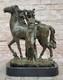 Sculpture En Bronze Milo Femme Et Cheval Style Art Nouveau Ouvre D'art Signée