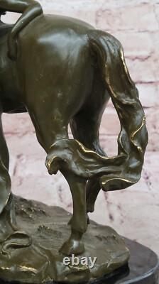Sculpture En Bronze Milo Femme Et Cheval Style Art Nouveau Ouvre D'Art Signée