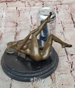 Sculpture Moderne Art Nouveau Abstraite Femme Fille 100% Bronze Par Mavchi Art