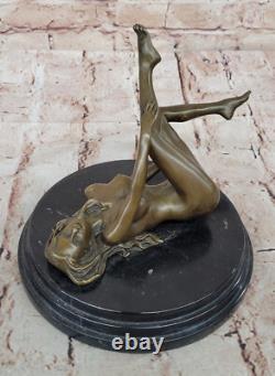 Sculpture Moderne Art Nouveau Abstraite Femme Fille 100% Bronze Par Mavchi Art