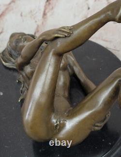 Sculpture Moderne Art Nouveau Abstraite Femme Fille 100% Bronze Par Mavchi Art