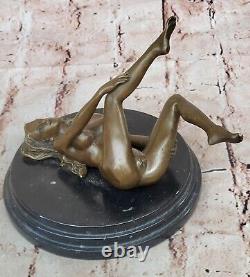 Sculpture Moderne Art Nouveau Abstraite Femme Nue Fille 100% Bronze Par Mavchi
