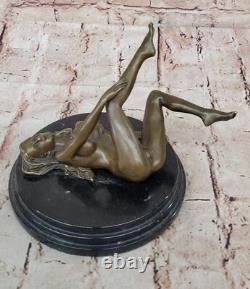 Sculpture Moderne Art Nouveau Abstraite Femme Nue Fille 100% Bronze Par Mavchi