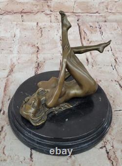 Sculpture Moderne Art Nouveau Abstraite Femme Nue Fille 100% Bronze Par Mavchi