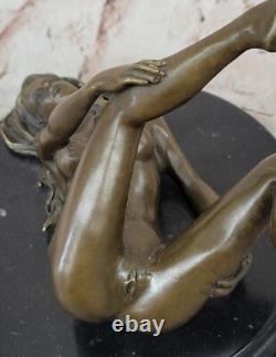 Sculpture Moderne Art Nouveau Abstraite Femme Nue Fille 100% Bronze Par Mavchi