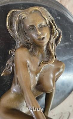 Sculpture Moderne Art Nouveau Abstraite Femme Nue Fille 100% Bronze Par Mavchi
