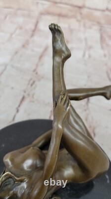 Sculpture Moderne Art Nouveau Abstraite Femme Nue Fille 100% Bronze Par Mavchi