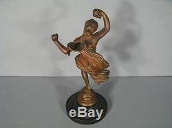 Sculpture Nymphe Au Raisin / Bronze Femme Epoque 1900 / Bronze Femme Art Nouveau