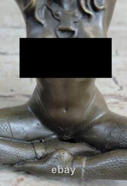 Sculpture Statue Figure Érotique De Femme Nue En Bronze Art Nouveau
