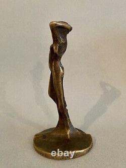 Sculpture bronze femme Art Nouveau Deco jugendstil 1900 signé à identifier