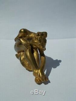 Sculpture en bronze J. LOYSEL 1890/1910 art nouveau femme nue statuette miniature