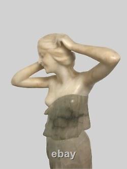 Sculpture époque art nouveau jeune femme signée A. Michelotti