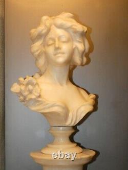 Sculpture jeune femme sur colonne Art Nouveau signé CIPRIANI (1880-1930)