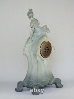 Sculpture statue pendule Art nouveau femme céramique de Charenton