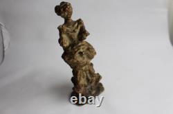 Sculpture terre cuite femme Art nouveau signée (34825)