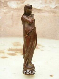 Seal Sceau Cachet Art Nouveau En Bronze Femme Tres Longue Chevelure Signe
