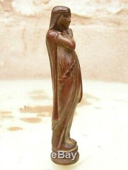 Seal Sceau Cachet Art Nouveau En Bronze Femme Tres Longue Chevelure Signe