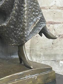 Signée Augustine Moreau Femme Bronze Art Déco Nouveau Sculpture Statue Décor Art