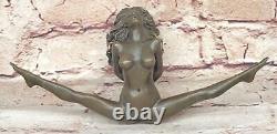 Signée Chair Statue Femme Bronze Sculpture Figurine Érotique Art Déco Nouveau