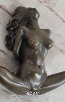 Signée Chair Statue Femme Bronze Sculpture Figurine Érotique Art Déco Nouveau