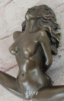 Signée Chair Statue Femme Bronze Sculpture Figurine Érotique Art Nouveau Solde