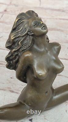 Signée Chair Statue Femme Bronze Sculpture Figurine Érotique Art Nouveau Solde