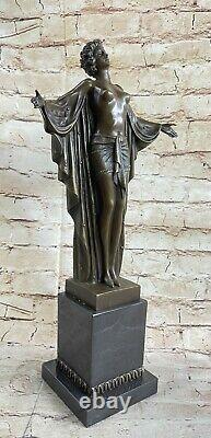 Signée F. Preiss Style Art Nouveau Nu Femme Awakening Bronze Sculpture Figurine