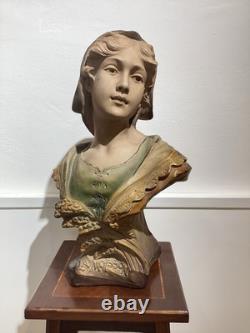 Statue Art Nouveau Buste Femme Citti