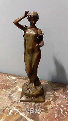Statue Regule Femme 1900 Art Nouveau Bronze
