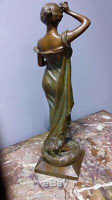 Statue Regule Femme 1900 Art Nouveau Bronze