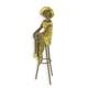 Statue Sculpture Bronze Art Déco Nouveau Femme Assis Au Bar Dc-23 Moderne