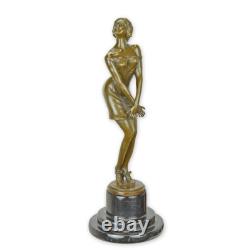 Statue Sculpture Bronze Art Déco Nouveau Femme Pensive DSFA-65 Moderne